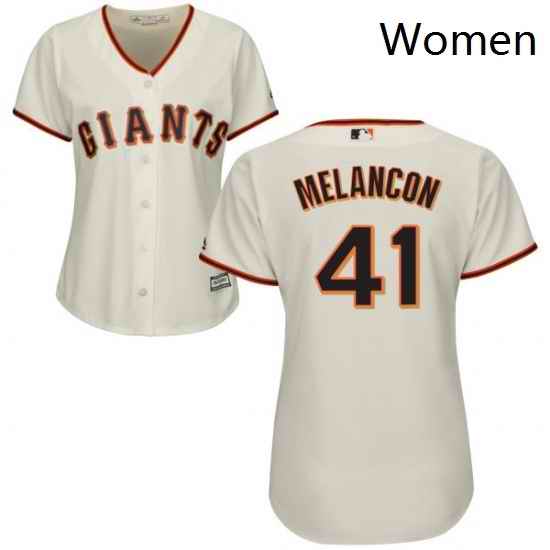 Womens Majestic San Francisco Giants 41 Mark Melancon Replica Cream Home Cool Base MLB Jersey